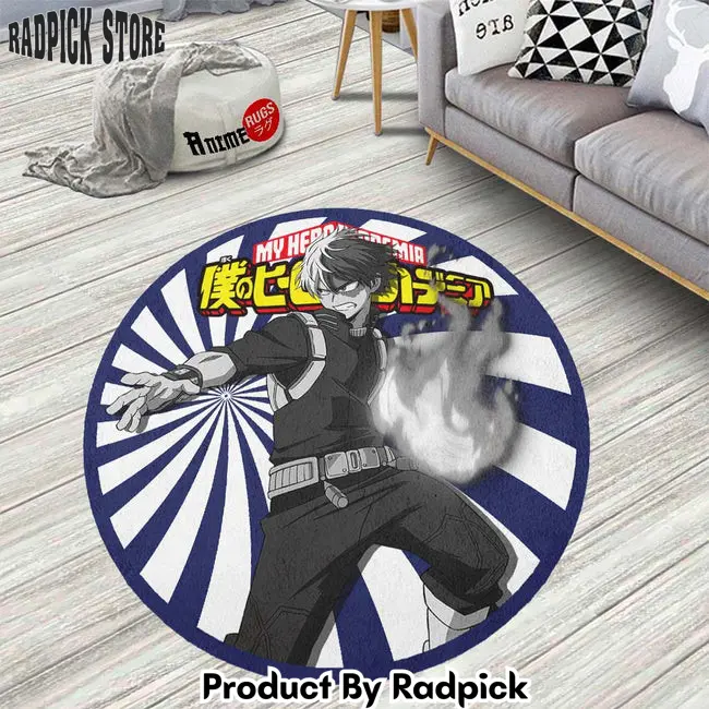Shoto todoroki round rug custom my hero academia anime circle carpet  rp0000680